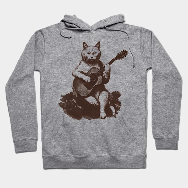 Cat Playing Guitar Hoodie by MasutaroOracle